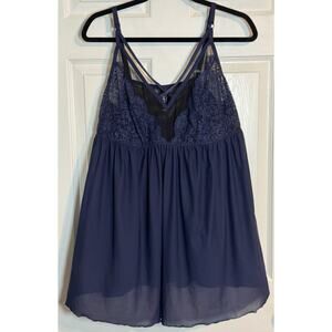 Torrid Women's Lingerie, Black/Blue, Sheer, Polyester, Lace, Size 3, 22/24 Plus